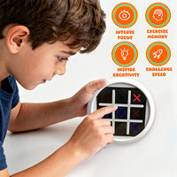 4-in-1 Electronic Tic Tac Toe Game: AI Battle, Two-Player Mode, Memory & Speed Challenge | Handheld Portable Game Console, Suitable for Both Kids and Adults (Batteries Not Included)?green?