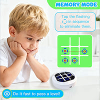4-in-1 Electronic Tic Tac Toe Game: AI Battle, Two-Player Mode, Memory & Speed Challenge | Handheld Portable Game Console, Suitable for Both Kids and Adults (Batteries Not Included)?green?
