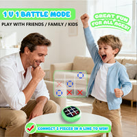 4-in-1 Electronic Tic Tac Toe Game: AI Battle, Two-Player Mode, Memory & Speed Challenge | Handheld Portable Game Console, Suitable for Both Kids and Adults (Batteries Not Included)?WHITE?
