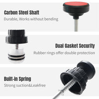 500cc Manual Fluid Extractor Pump – Leak-Free Oil Changer with Dual Rubber Rings, 16-Inch Carbon Steel Shaft, and Two 8-Inch Hoses – Ideal for Brake, Transmission, and Coolant Fluids – Durable Auto Maintenance Tool (Black)