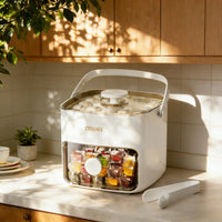 Portable Ice Cube Maker with Storage Drawer – BPA-Free, 48-Cube Capacity, Push-Release Tray & Transparent Lid for Cocktails, Coffee, Whiskey(White)