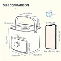 Portable Ice Cube Maker with Storage Drawer – BPA-Free, 48-Cube Capacity, Push-Release Tray & Transparent Lid for Cocktails, Coffee, Whiskey(White)