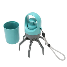 Zero-Contact Dog Poop Scooper with 6-Claw Mechanism & Built-in Bag Dispenser – Lightweight Pet Waste Picker for Outdoor Walks (Teal Blue)