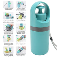 Zero-Contact Dog Poop Scooper with 6-Claw Mechanism & Built-in Bag Dispenser – Lightweight Pet Waste Picker for Outdoor Walks (Teal Blue)