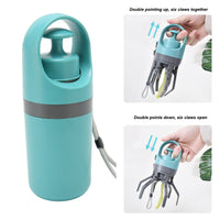 Zero-Contact Dog Poop Scooper with 6-Claw Mechanism & Built-in Bag Dispenser – Lightweight Pet Waste Picker for Outdoor Walks (Teal Blue)