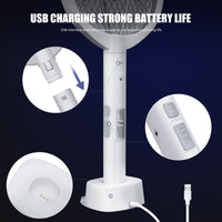 Dual-Mode UV Electric Mosquito Swatter with LED Attraction & 3000V Zapper – Rechargeable Bug Killer for Indoor and Outdoor Use (White)