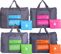 4-Pack Foldable Travel Duffel Bag Set – Compact Carry-On Luggage in Pink, Blue, Green & Orange | Perfect for Family Trips, Gifts & Organized Travel