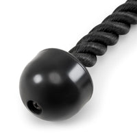 Heavy-Duty Dual-Handle Triceps Rope for Cable Machine – Braided Nylon Fitness Attachment with Rubber Ends (Black)