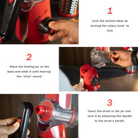 Manual Rotary Food Slicer & Grater with 3 Stainless Steel Drums – Suction Base Vegetable Shredder for Cheese, Potatoes & More (Black)