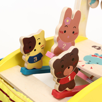 Wooden Baby Walker with Hammer-Action Xylophone – Push-Activated Musical Learning Toy for 6–18 Months (Yellow)