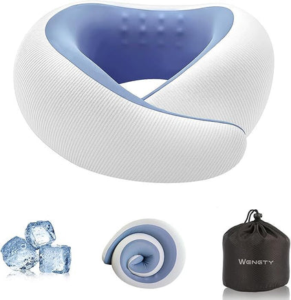 Travel Pillows for Airplanes,Memory Foam Neck Pillow for Traveling,Smooth & Cooling Fabric Plane Pillow for Long Flight,Ideal for Travels,Airplanes,Offices,Cars (Gray, Standard-Broad Fit)