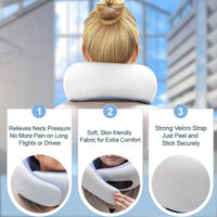 Travel Pillows for Airplanes,Memory Foam Neck Pillow for Traveling,Smooth & Cooling Fabric Plane Pillow for Long Flight,Ideal for Travels,Airplanes,Offices,Cars (Gray, Standard-Broad Fit)