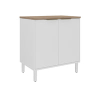 Base Kitchen Steel Cabinet/Cupboard with 2 Doors - Renova White Flat Pack DIY