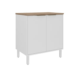 Base Kitchen Steel Cabinet/Cupboard with 2 Doors - Renova White Flat Pack DIY