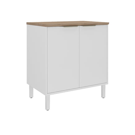 Base Kitchen Steel Cabinet/Cupboard with 2 Doors - Renova White Flat Pack DIY