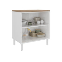 Base Kitchen Steel Cabinet/Cupboard with 2 Doors - Renova White Flat Pack DIY