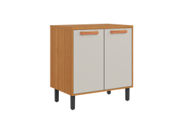 Base Kitchen Wooden Cabinet/Cupboard with 2 Doors in Cinnamon Finish - Napoles White/ Graphite Flat Pack DIY