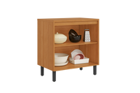 Base Kitchen Wooden Cabinet/Cupboard with 2 Doors in Cinnamon Finish - Napoles White/ Graphite Flat Pack DIY