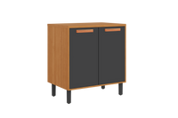 Base Kitchen Wooden Cabinet/Cupboard with 2 Doors in Cinnamon Finish - Napoles White/ Graphite Flat Pack DIY