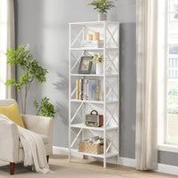 6 Tier Tall Bookshelf, White