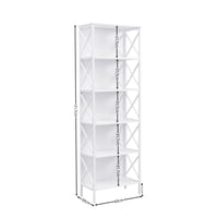 6 Tier Tall Bookshelf, White