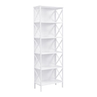 6 Tier Tall Bookshelf, White