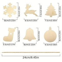 DIY Wooden Christmas Tree Ornaments Craft Set (60pcs)