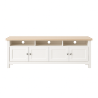 Noosa Entertainment Unit White and Oak 4 Doors and 3 spaces
