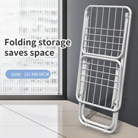 Upgrade Double Wing Floor Folding Drying Rack For Clothes Quilt Towel-White