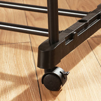 Double-rod Adjustable Clothes Rack with Pulley-Back