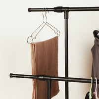 Double-rod Adjustable Clothes Rack with Pulley-Back