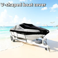Trailerable Boat Cover – Heavy Duty Waterproof Tarp with Storage Bag, Designed for V-Hull, Fish & Ski, Runabout, Bass & Fishing Boats,16-18FTBlack
