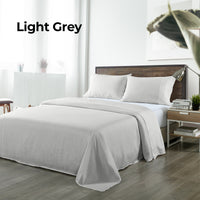 Royal Comfort Bamboo Blended Sheet & Pillowcases Set 1000TC Ultra Soft Bedding - King - Light Grey