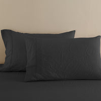 Royal Comfort Flax Linen Blend Sheet Set Bedding Luxury Breathable Ultra Soft - King - Charcoal