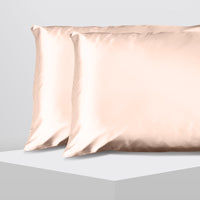 Casa Decor Luxury Satin Pillowcase Twin Pack Size With Gift Box Luxury - Champagne Pink