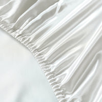 Royal Comfort Satin Sheet Set 3 Piece Fitted Sheet Pillowcase Soft  - King - Silver