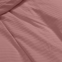 Royal Comfort Kensington 1200 Thread Count 100% Cotton Stripe Quilt Cover Set - King - Desert Rose