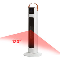 Pursonic Electric Ceramic Tower Heater Portable Oscillating Remote Control - White