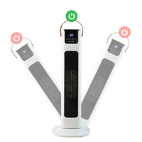 Pursonic Electric Ceramic Tower Heater Portable Oscillating Remote Control - White