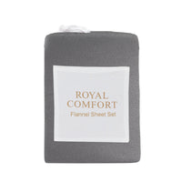 Royal Comfort Polar Fleece Flannel Sheet Set Ultra Soft Plush Cozy - Double - Charcoal