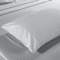 Kensington 1200 Thread Count 100% Egyptian Cotton Sheet Set Stripe Hotel Grade - Queen - Silver