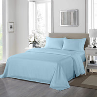 Royal Comfort 1200 Thread Count Sheet Set 4 Piece Ultra Soft Satin Weave Finish - King - Sky Blue