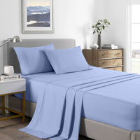 Royal Comfort 2000 Thread Count Bamboo Cooling Sheet Set Ultra Soft Bedding - King - Light Blue