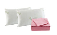 Royal Comfort Bamboo Blend Sheet Set 1000TC and Bamboo Pillows 2 Pack Ultra Soft - King - Blush