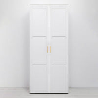 STOCKHOLM STORAGE CUPBOARD HAMPTONS - WHITE - OVAL BRASS