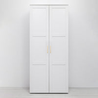 STOCKHOLM STORAGE CUPBOARD HAMPTONS - WHITE - SQUARE BRASS