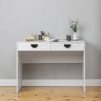 ODESSA DESK - WHITE - HAMPTONS - HALF MOON BLACK