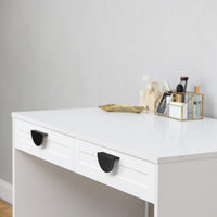 ODESSA DESK - WHITE - HAMPTONS - HALF MOON BLACK