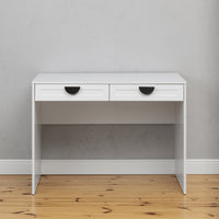 ODESSA DESK - WHITE - HAMPTONS - HALF MOON BLACK