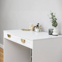 ODESSA DESK - WHITE - HAMPTONS - HALF MOON BRASS